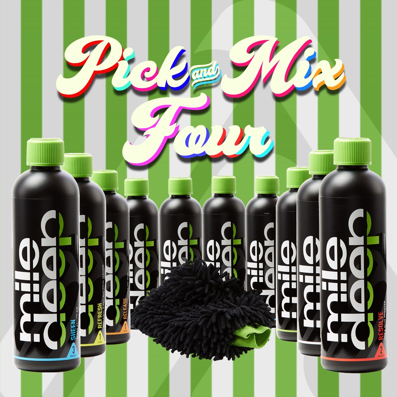 pick and mix four car products - variety of mile deep products.